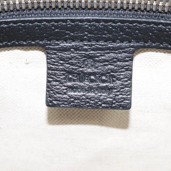 GUCCI Tote Bag Canvas Leather White Black Silver 659983 Auth MY189A - Picture 9 of 16